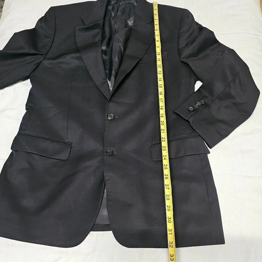 Lauren Ralph Lauren Coat Blazer Men Size 42 L Navy Blue Pure Woolmark 100% Wool